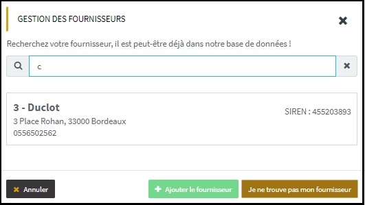 Gestion des fournisseurs – ERP SOMM’IT
