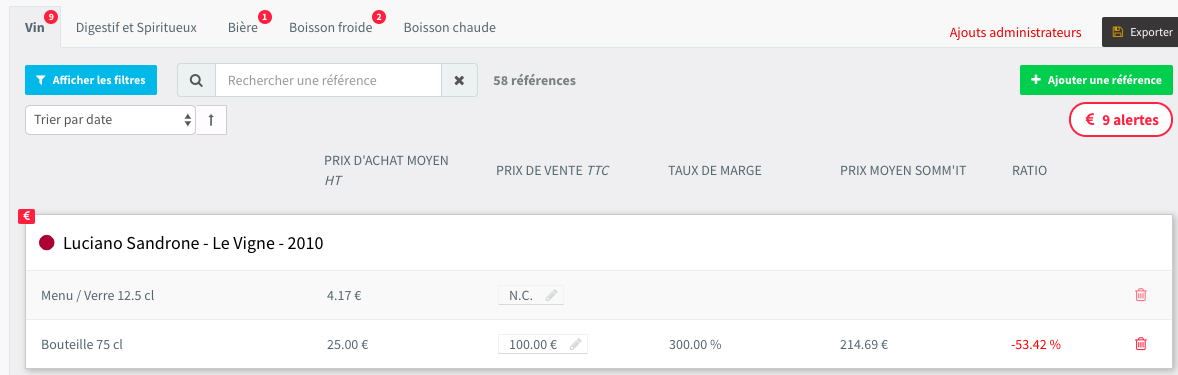 Une règle d’alerte de prix