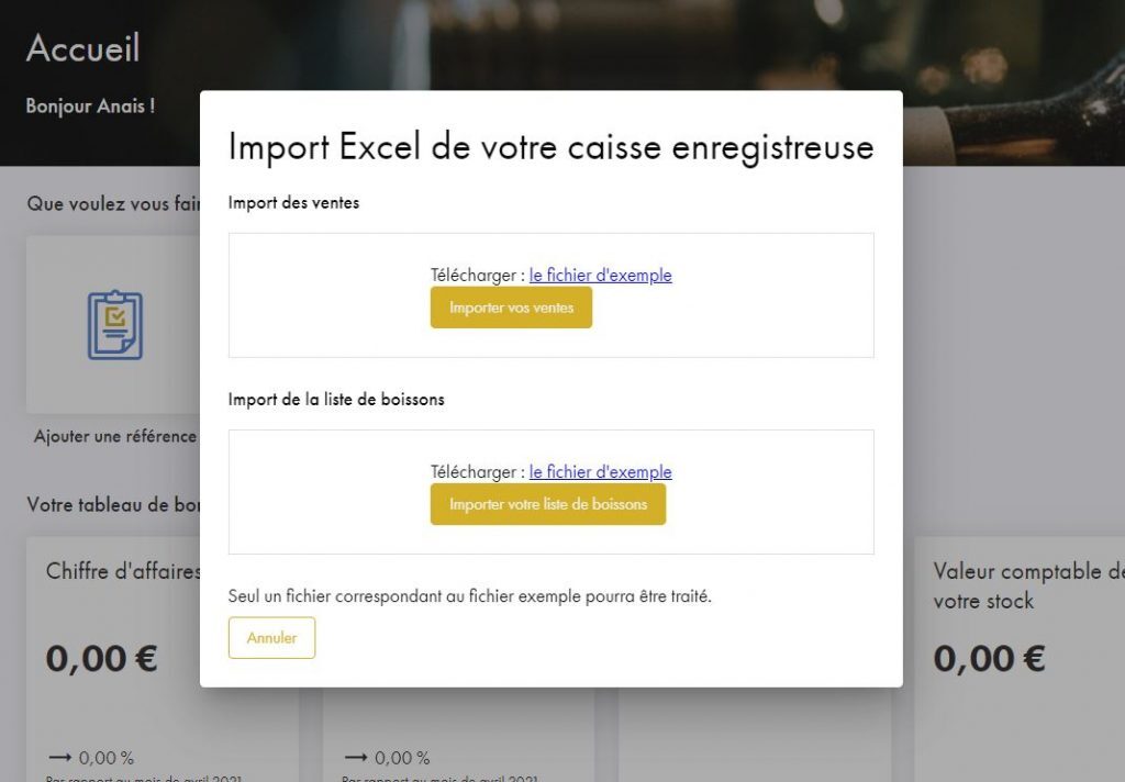 Synchroniser ses ventes via fichier excel
