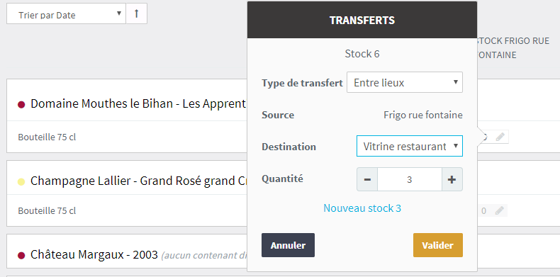 COMMENT TRANSFÉRER SES STOCKS D’UN EMPLACEMENT A UN AUTRE AVEC SOMM’IT ?